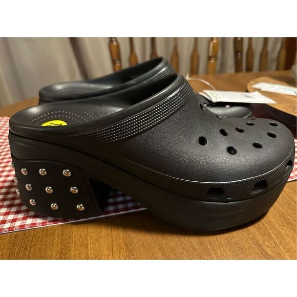 Crocs Siren Studded Platform Heel Clog Black Men's 13 / Women’s Size 15 NWT - Picture 1 of 7